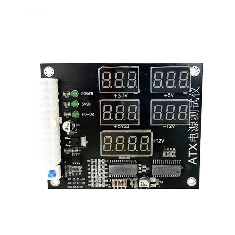 

For 24Pin For Computer PC ATX Power Supply Tester Diagnostic Tool With PG Signal Detection For 12V 5V 3.3V PSU