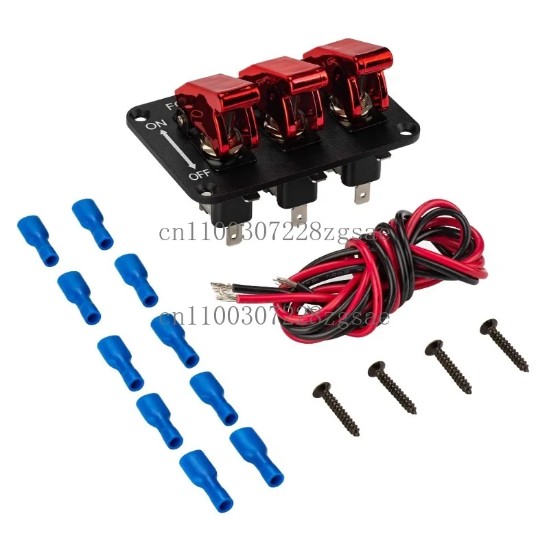 RV modified panel  racing car 3 sets toggle  button switch aluminum panel combination  12V20A