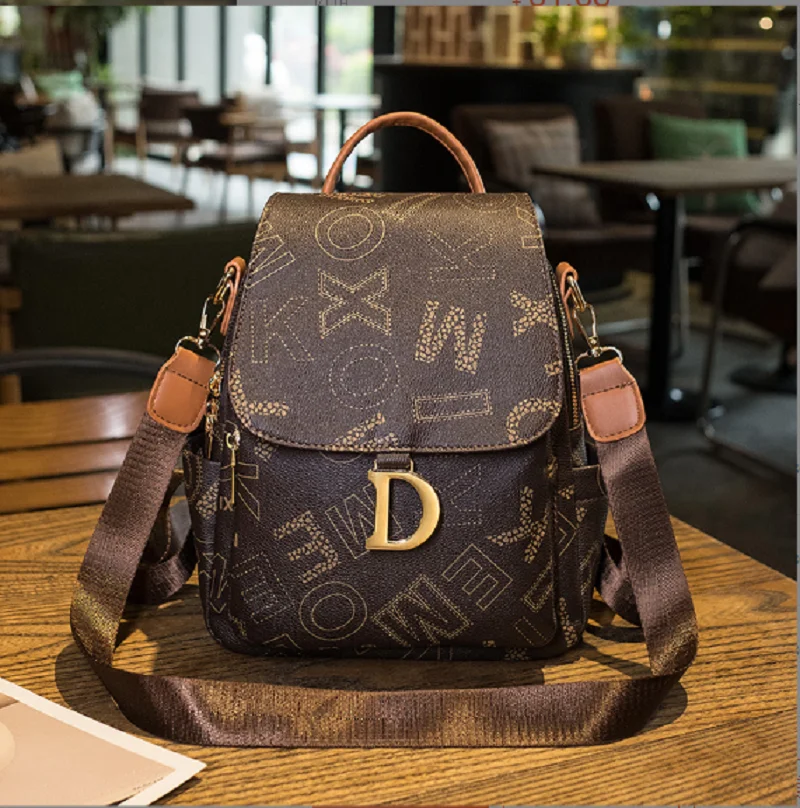 Hot Sale New Korean Fashion Luxury Designer Leather Double Shoulder Bags Women's Large Capacity Travel Backpacks Totes Backpack