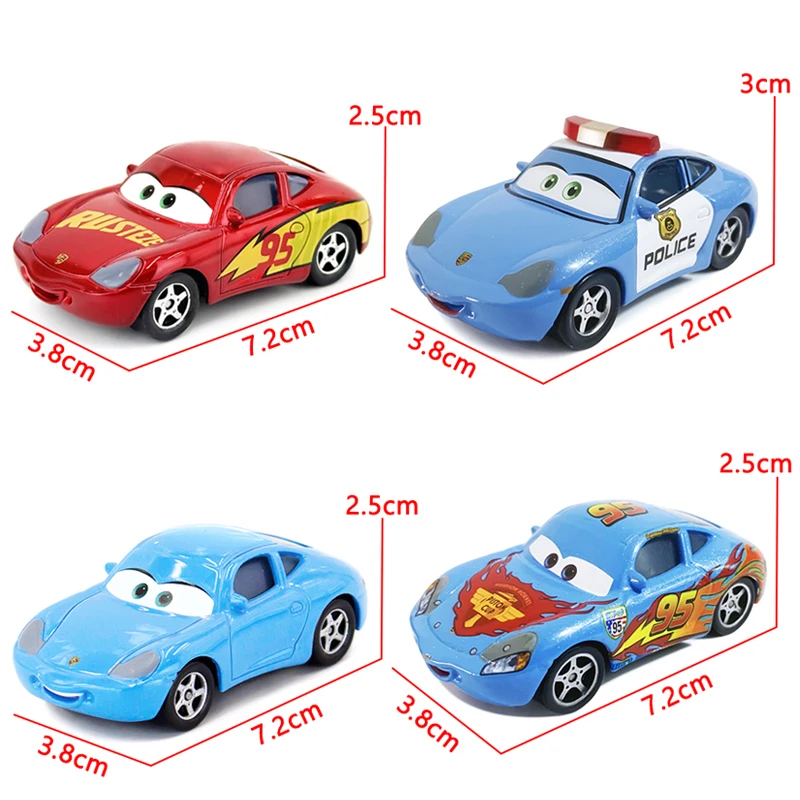 Cars Toys Sally Carrera Police Red Plated Version Lightning McQueen Couple Version Alloy Diecast Toy Car image 2