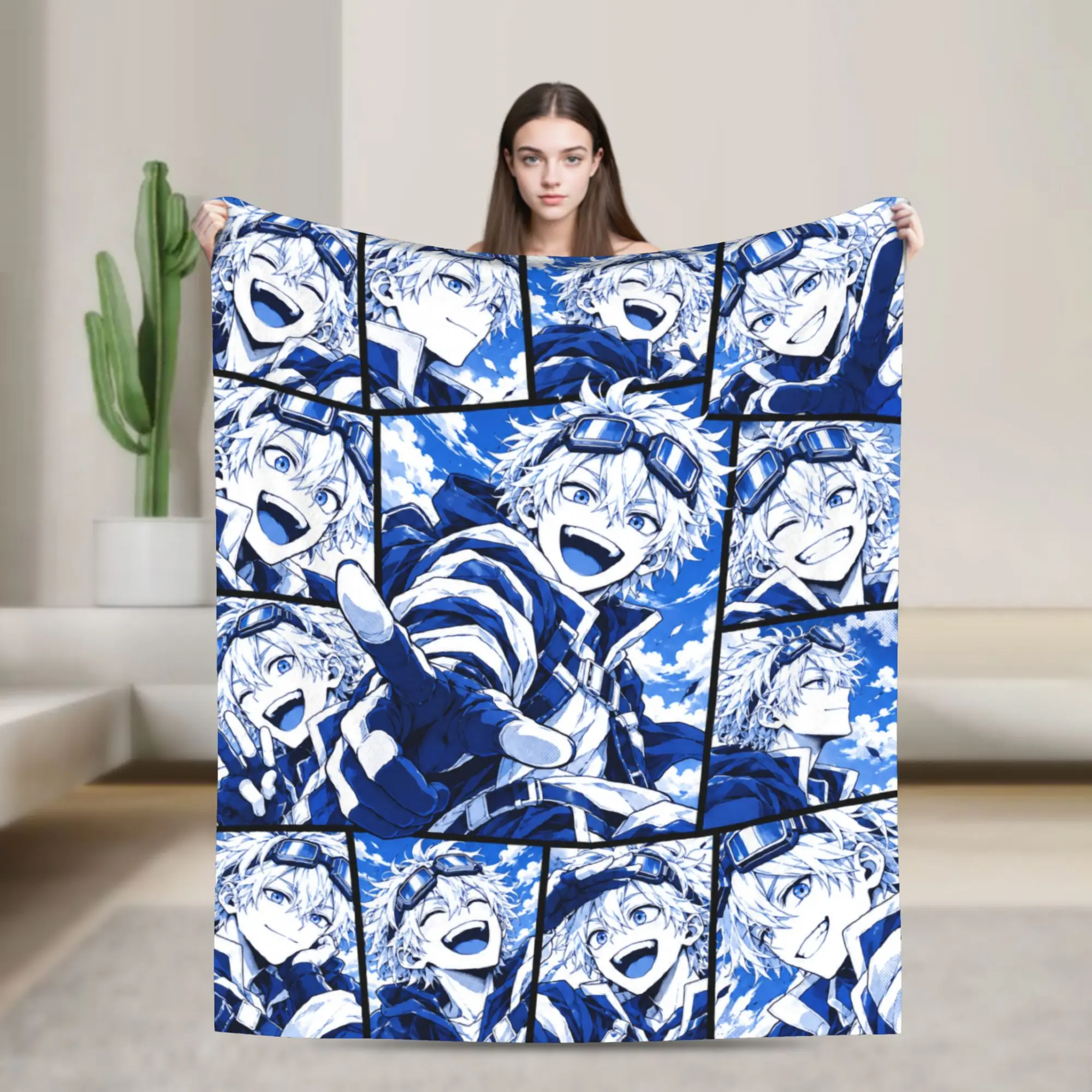 Super Soft Blanket Girls Boys My Hero Academia Midoriya Izuku Collage Bedding Throws Flannel Bedspread For Couch Chair Bed Cover