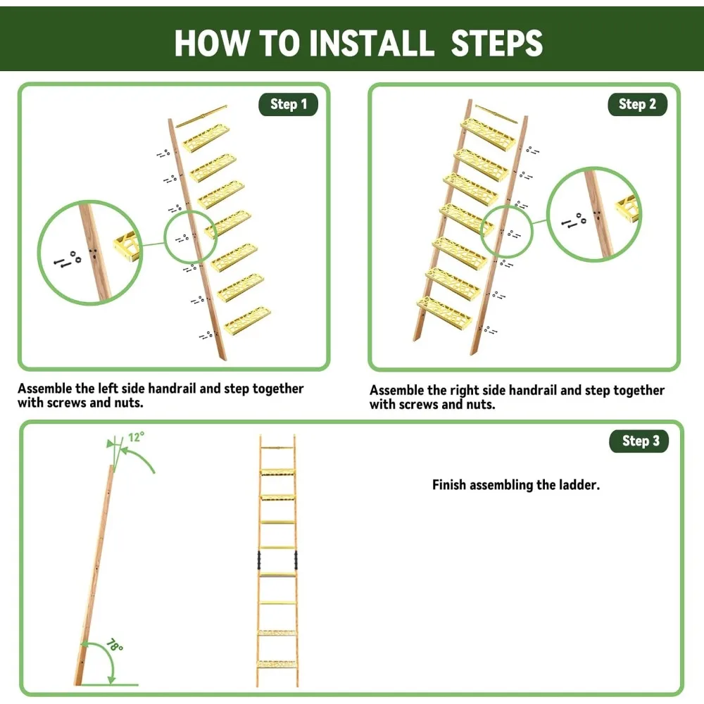 سلم مكتبة فولاذي عتيق مكون من 9 طبقات مع لمسة نهائية سوداء ومجموعة أدوات ذهبية #4