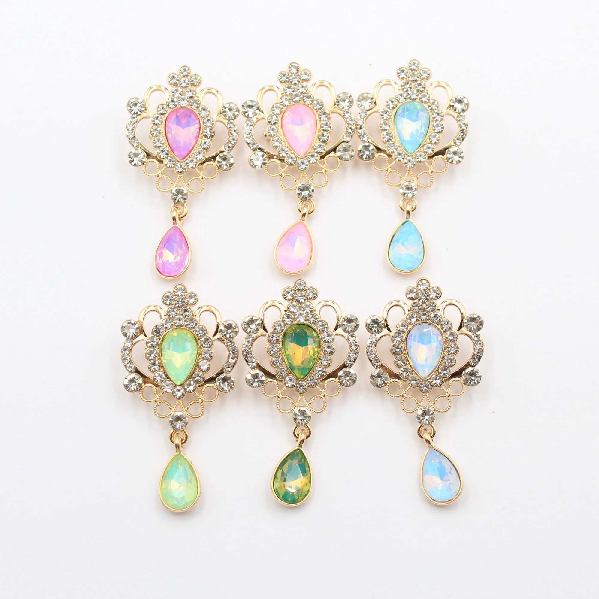 5PCS Fashionable Court Style Alloy Mocha Waterdrop Pendant Making Materials Jewelry Accessories Classic Elegant Design