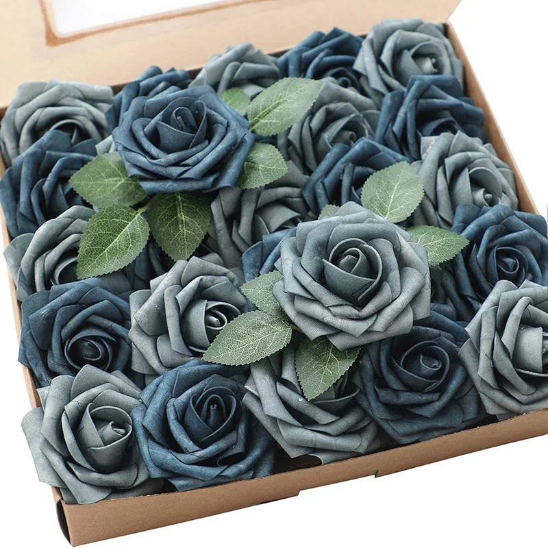 

Artificial Flowers 25pcs Foam Fake Roses with Stems for DIY Wedding Bouquets Bridal Shower Centerpieces Floral Arrangement Decor