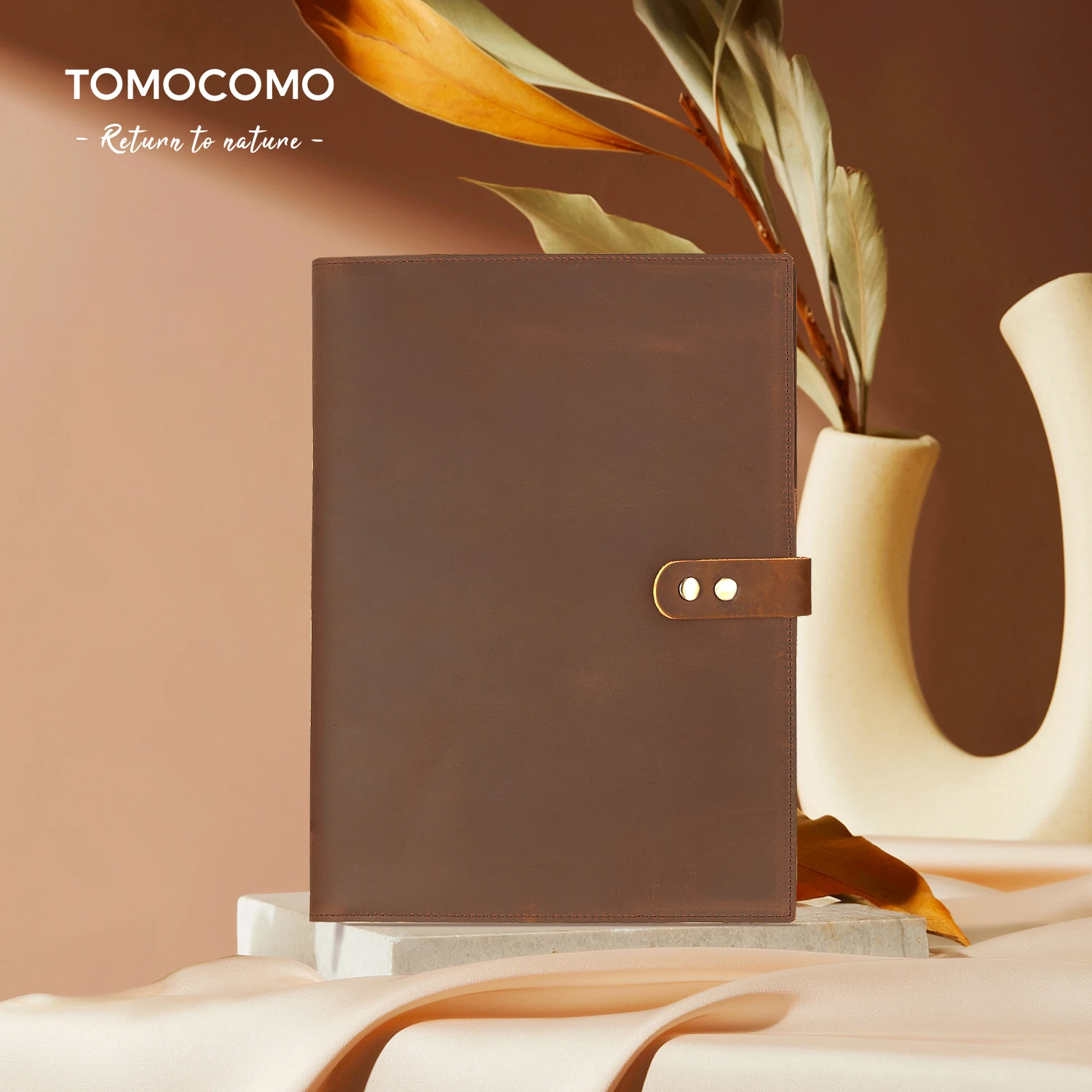 

TOMOCOMO Brown Leather Tablet Case Suitable for iPad Pro 12.9 "Laptop Portable Storage Bag