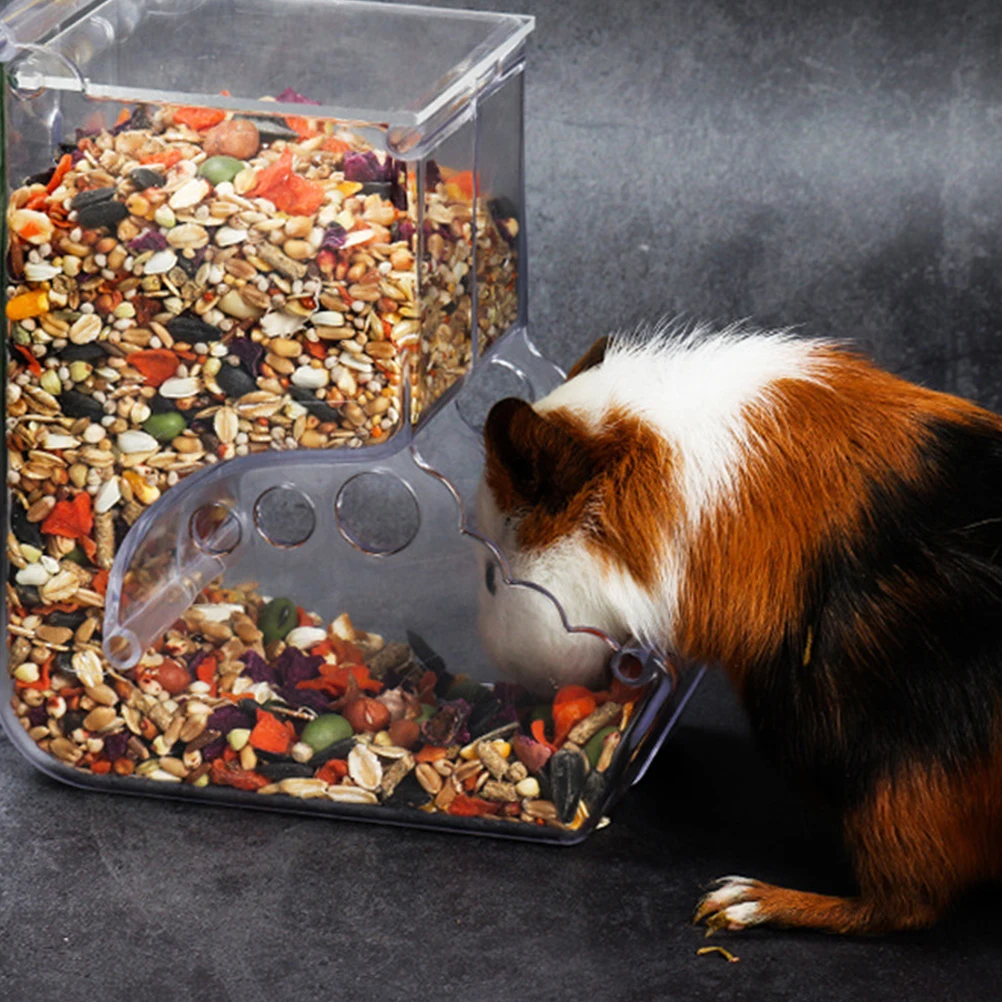 

2 Pcs Food Automatic Feeder Rabbit Pet Self-Dispensing Cat for Cage Dog Dispenser Transparent Parakeet