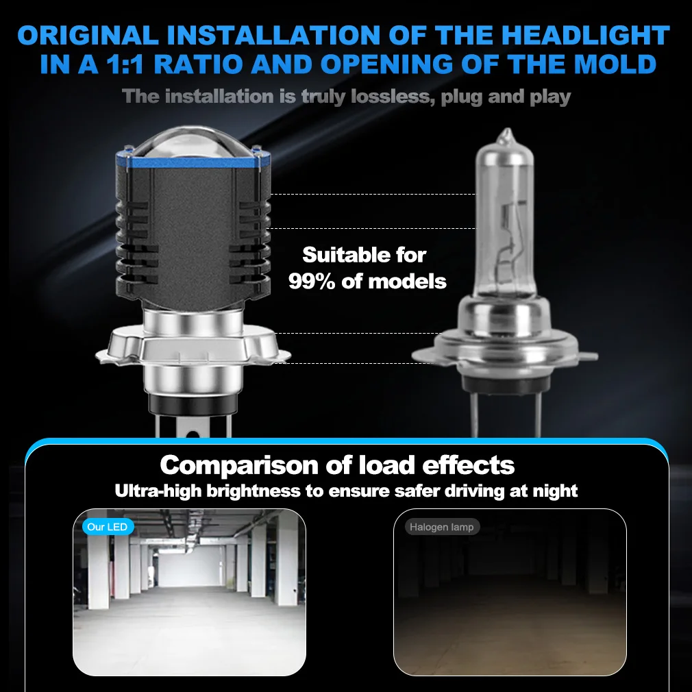 H4 LED دراجة نارية المصابيح الأمامية BA20D H6 مرحبا منخفضة شعاع موتو ضوء 3570 CSP ثنائي اللون أبيض أصفر سكوتر الضباب مصباح تيار مستمر 9 فولت 36 فولت #6