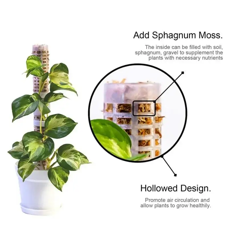 Soporte para Plantas Trepadoras, Trepador de Plástico para Plantas, Poste de Musgo, Soporte para Macetas de Interior, Accesorios de Jardín para Plantas Trepadoras Verdes
