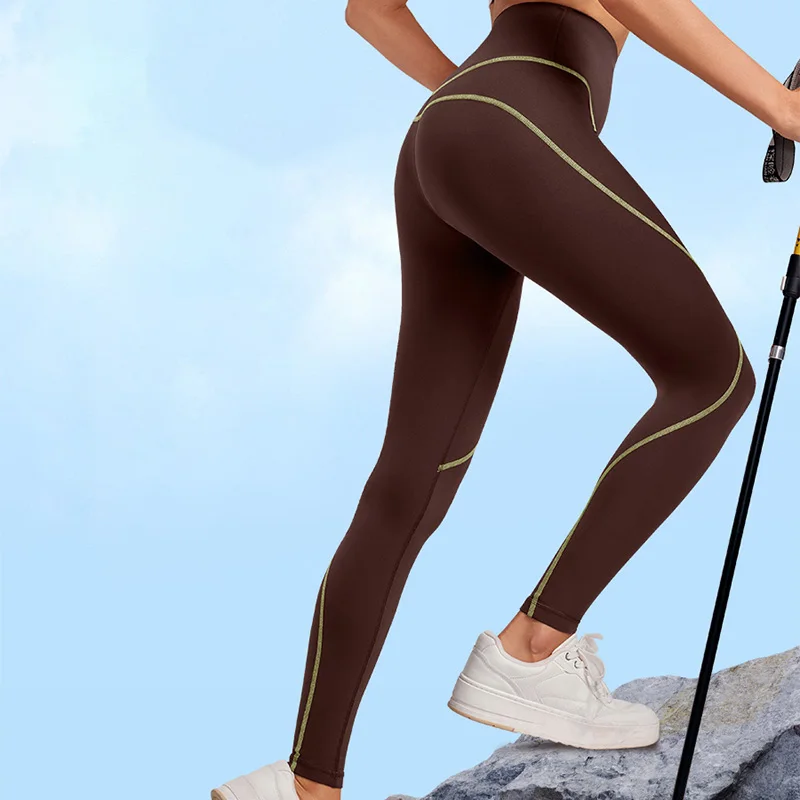 

New Women Color-block Yoga Pants Slimming Comfortable Breathable Fitness Pants Outdoor Jogging Hiking Fitness Sports Leggings