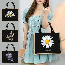 Jute Bag Handbag Linen Shoulder Bag Sacks Jute Imitation Linen Bags Women Shopping Bags Designer Tote Bags Daisy Bag New Style