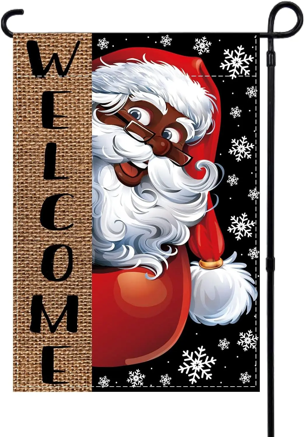 African American Christmas Garden Flag Black Santa Sign African American Christmas Decorations and Supplies Outdoor WWP zzo