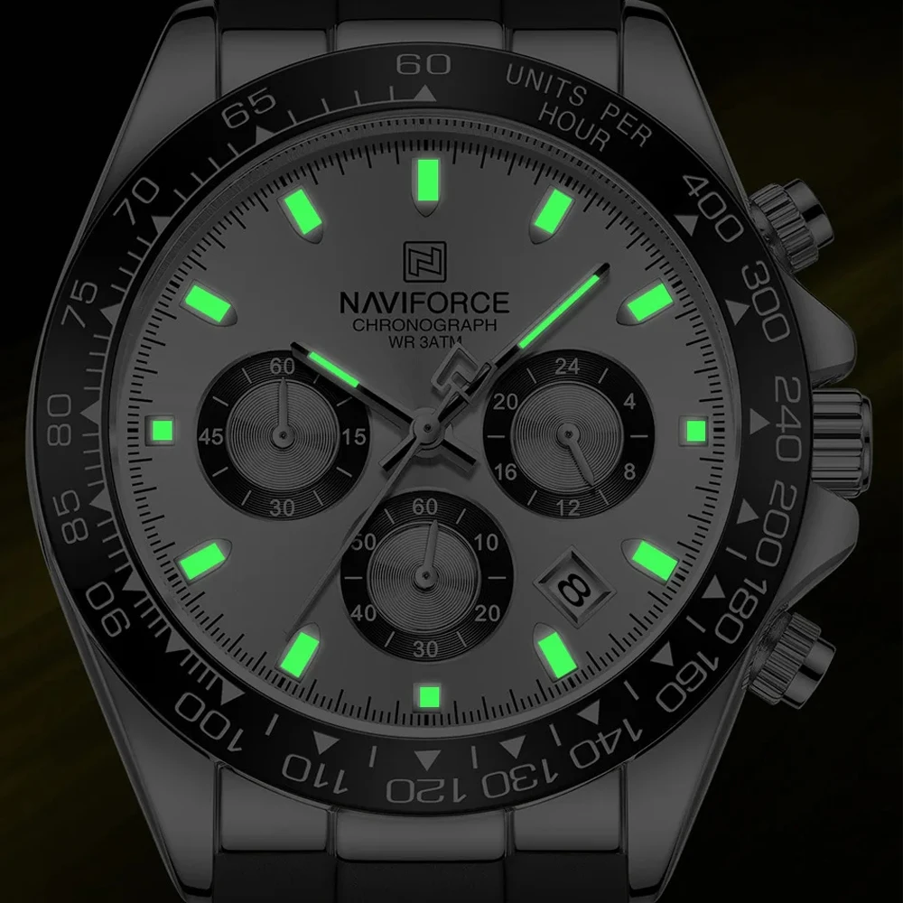 Navi force leuchtende Auto Datum männliche Uhr Sport Quarz Männer Uhr Mode Chronograph Luxusmarke Männer Armbanduhr Silikon armband