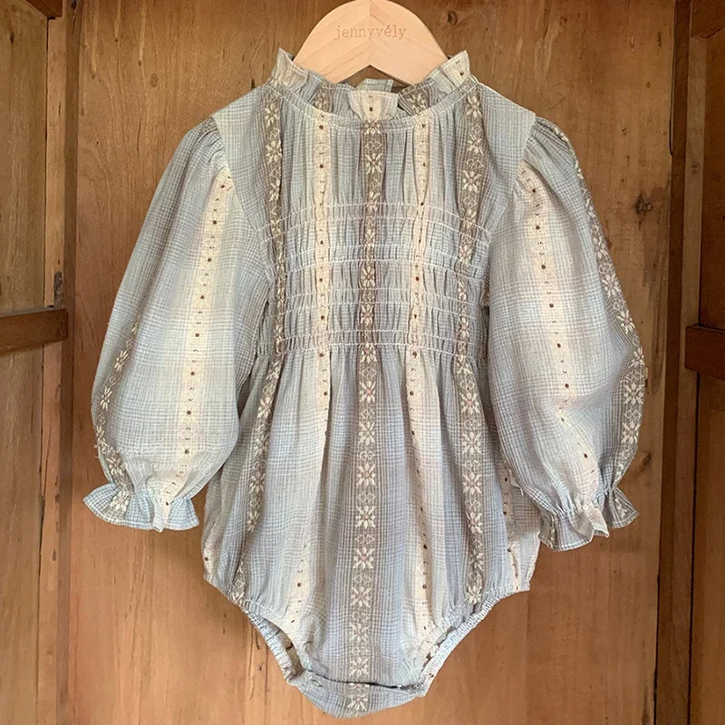2025 New Autumn Infant Baby Girls Jumpsuit Long Sleeved Cotton Print Newborn Baby Girls Bodysuits 0-24M Children Clothes
