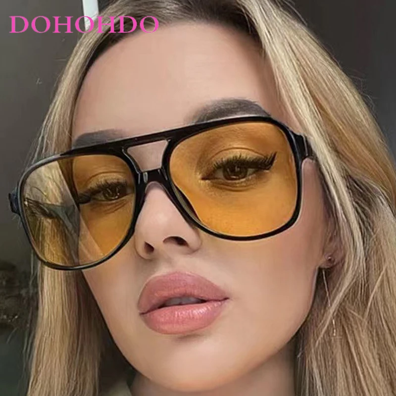 

Trend Double Bridge Pilot Women Sunglasses Vintage Brand Designer Men Sunglass Outdoor Driving Travel Shades Ladies Lentes UV400