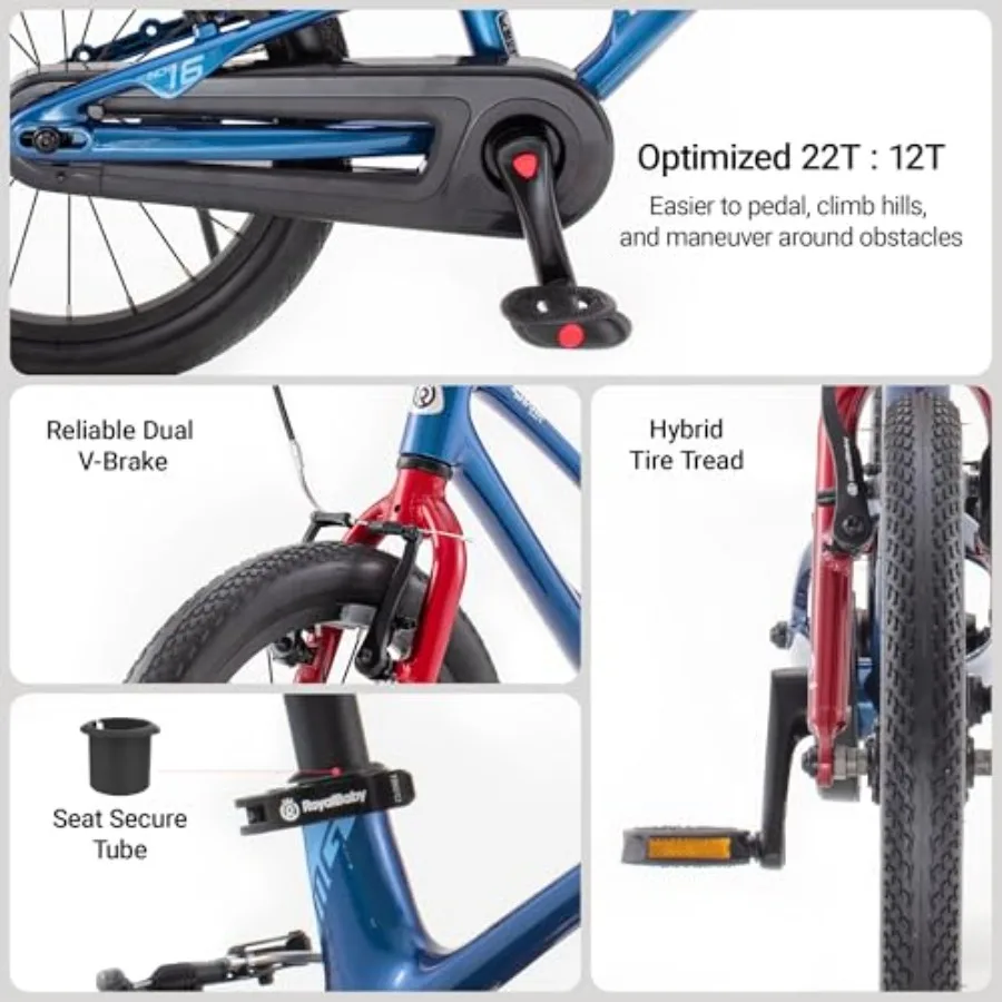 Lightweight Magnesium Alloy Bike 14/16/18 Inch Wheel Sport Bicycle for Boys Girls Ages 3+ Years in Multiple Colors with Durable