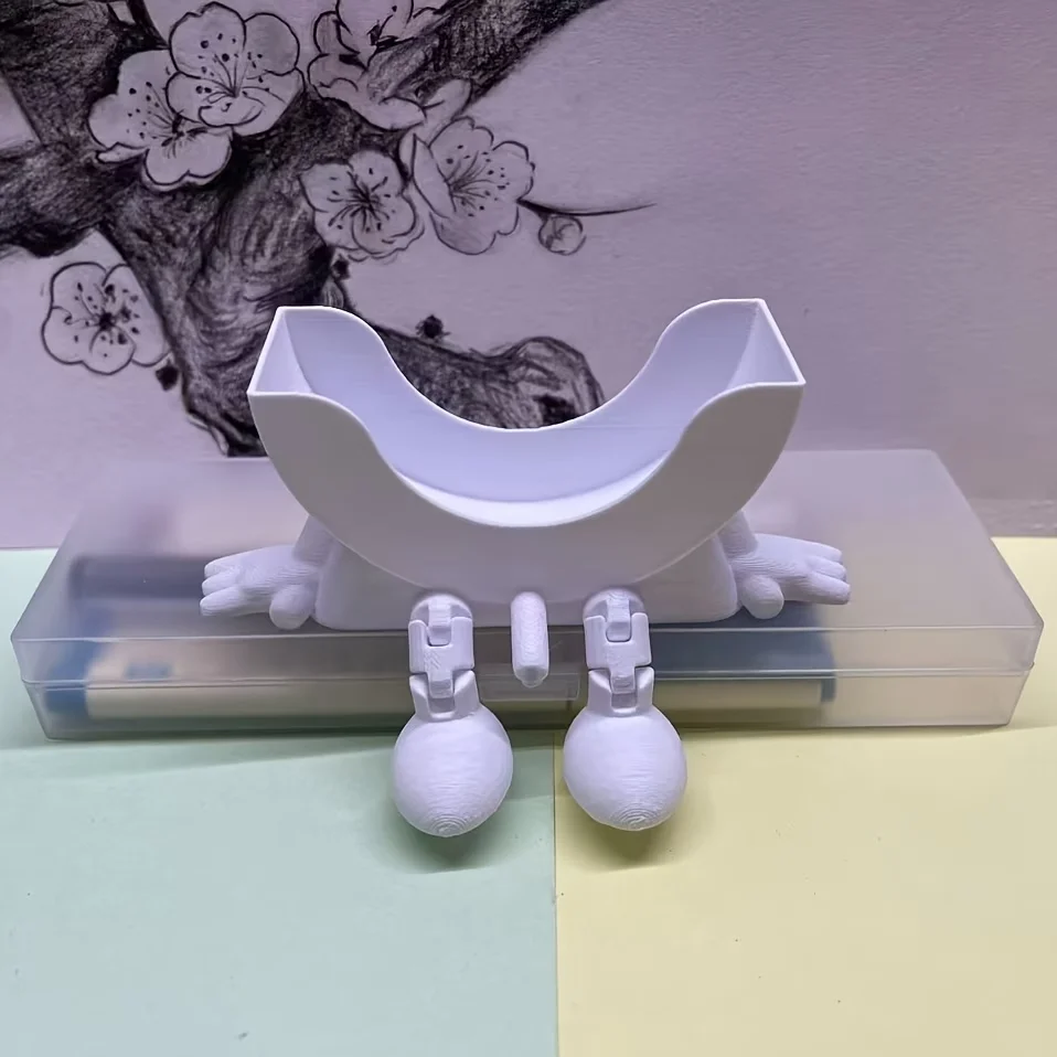 Cute Fun Drainage Smiley Sponge Rack with Draining Hole Legs  Household Cleaning Tools Plastic Bracket