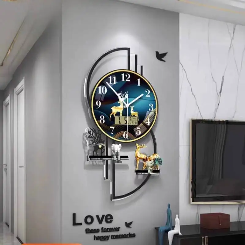 Elegant Premium Wall Clock Fashion Gold Luxury Cute Items Wall Clock Digital Design Large Orologio Parete Living Room Decoration