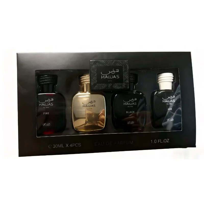 Vierteiliges Aquatisches Aromatisches Duftset für Herren, 4 x 30 ml, langlebig, frisch, weich, kühl, stilvoller Duft mit aquatischem Ton