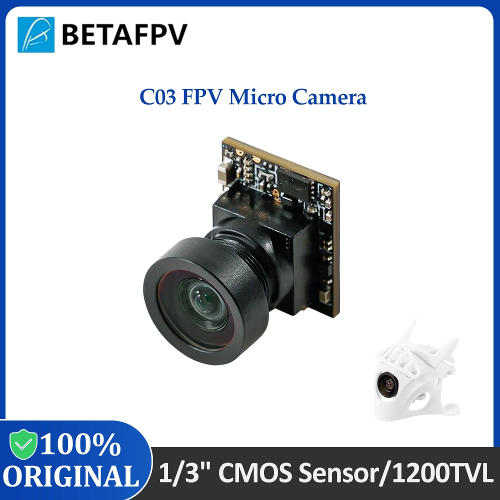 

BETAFPV C03 FPV Micro Camera 1200TVL with Global WDR 2.1mm 1/3" CMOS Sensor FOV 160° for M03 5.8G VTX for FPV Drone Quadcopter