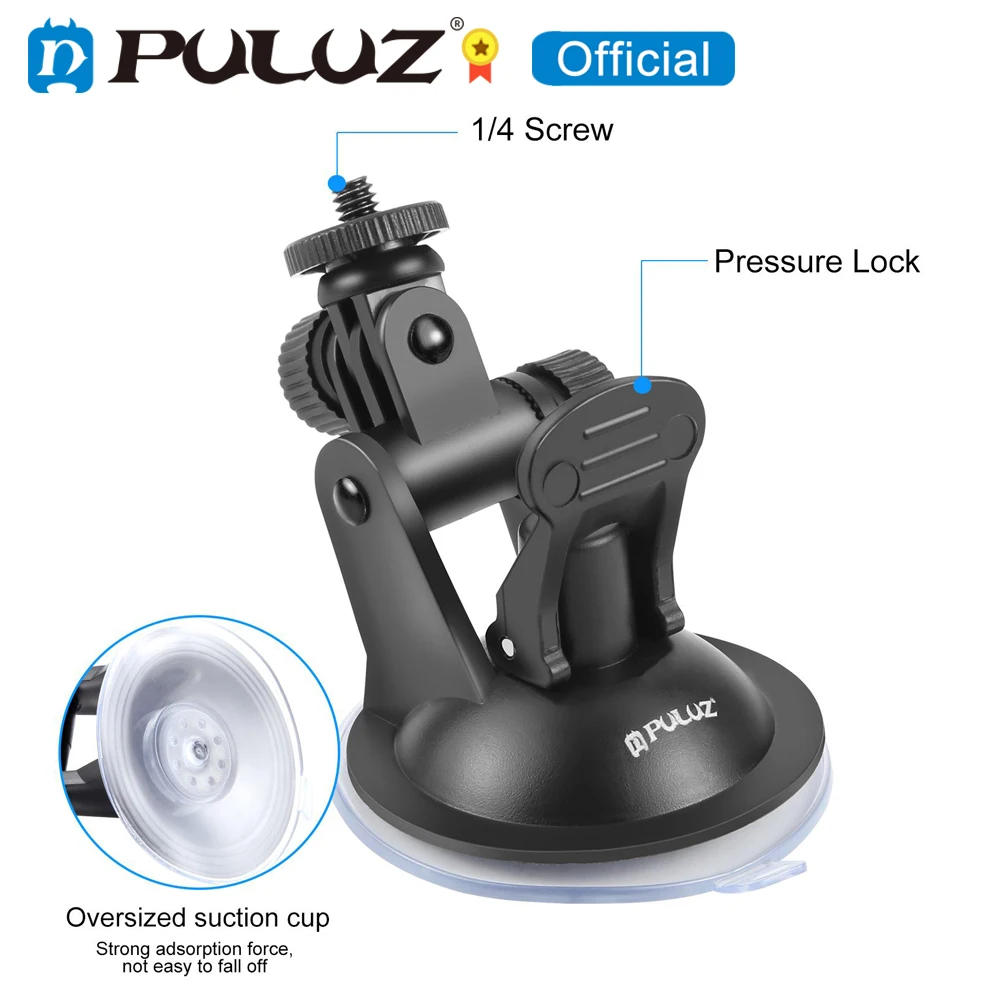 PULUZ Car Suction Cup Mount & Screw &Tripod Mount Adapter & Storage Bag For GoPro / Insta360 X6 X5 /DJI and Other Action Cameras