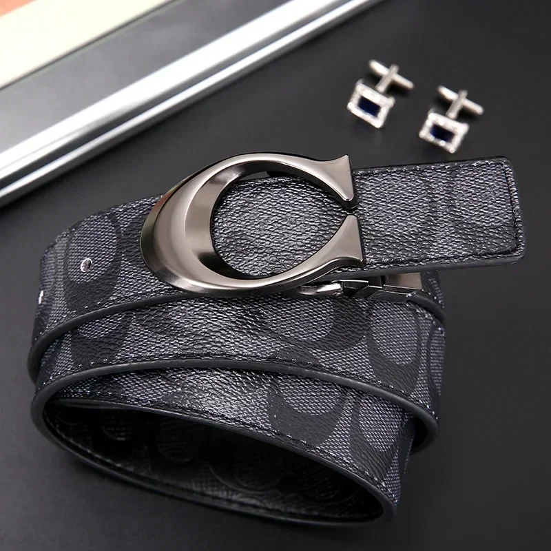 

Business and Leisure Matching Denim Decorative Belt with Printed Pattern on The Body, Light Luxury and Fashionable Men's Belt