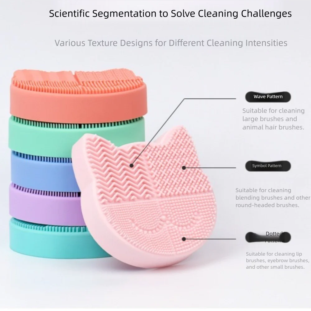 Scatola per la pulizia dei pennelli per trucco in silicone Scatola per la pulizia degli strumenti per il trucco multifunzione portatile Scatola per spazzole per il lavaggio 2 in 1 asciutto e bagnato