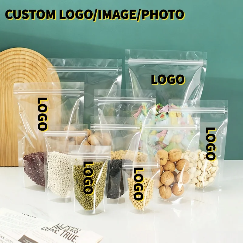 100 Bolsas de Plástico Transparente con Cierre Ziplock, para Empacar, DIY, Matcha, Cacao, Azúcar, Dulces, Aperitivos, Especias, Galletas, Regalos