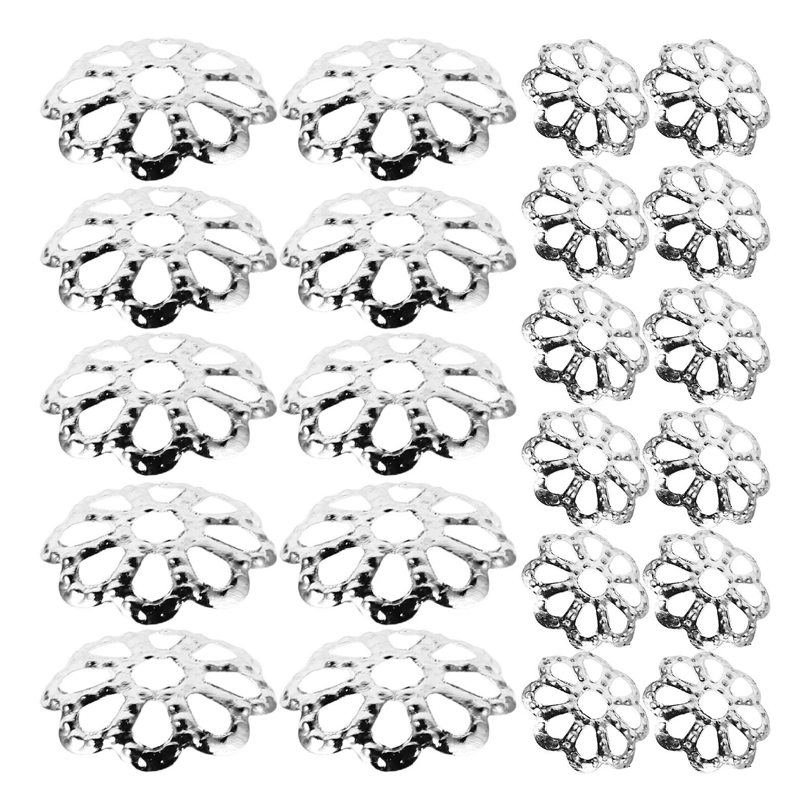 

600pcs Floral Bead Caps 7Mm Hollow Metal Flower Spacer Beads For Diy Jewelry Making Necklace Bracelet Earring Accessories Craft