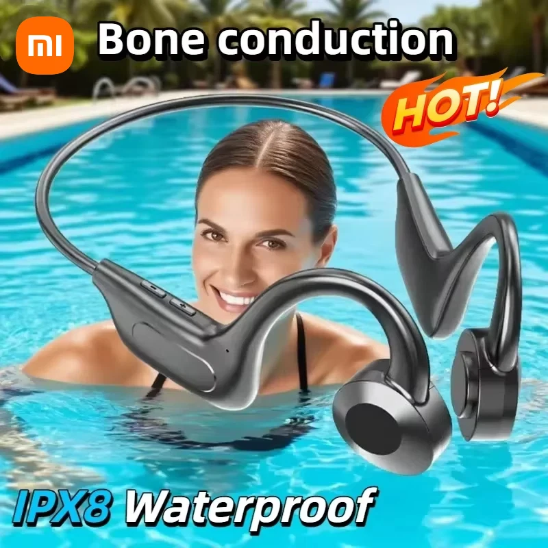 Xiaomi Bone Conduction Swimming Headphones Bluetooth 5.4 Waterproof Not In-Ear Wireless Plug-in Card Sports Headphones 2026 New