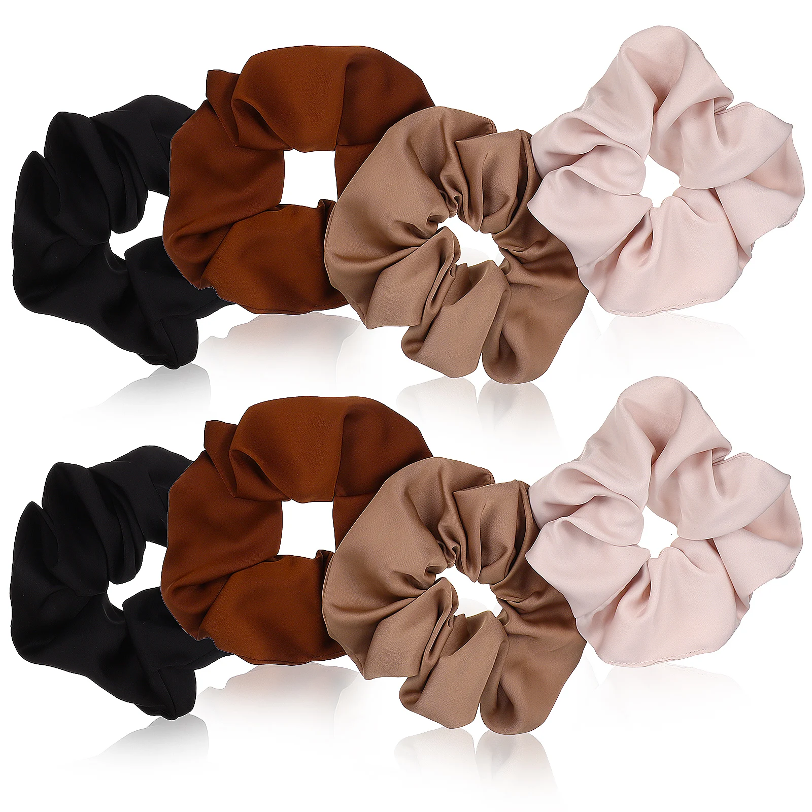 

8pcs Scrunchies Women Black Brown Khaki Beige Elastic Hair Ring Scrunchies Daily Accessories Hair Care Styling