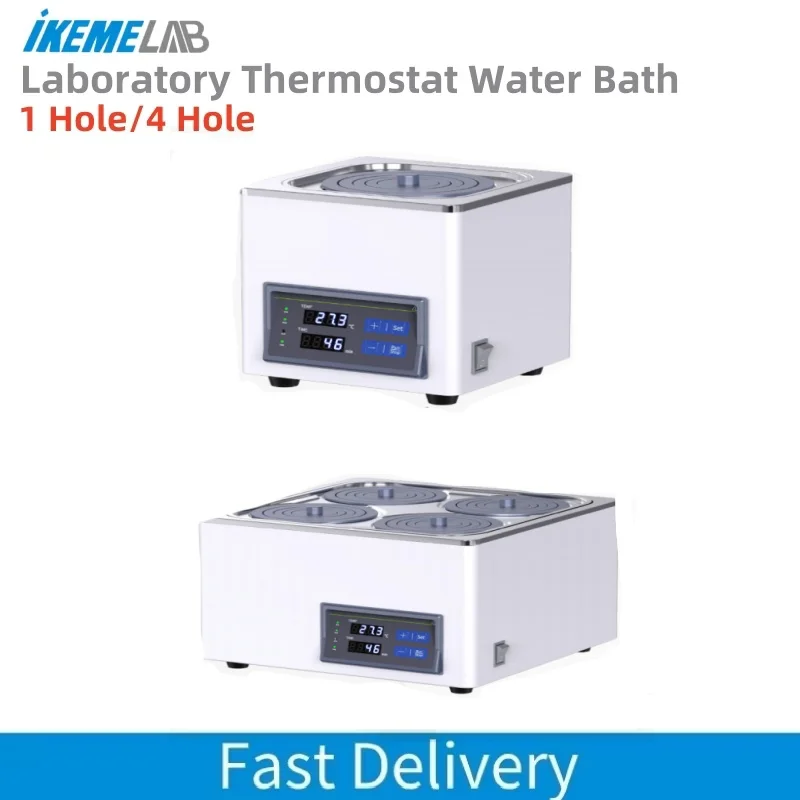 

IKEME Laboratory Water Bath Constant Temperature Heater With Stainless Steel Liner Thermostat Tank 1/4 Hole HH-4
