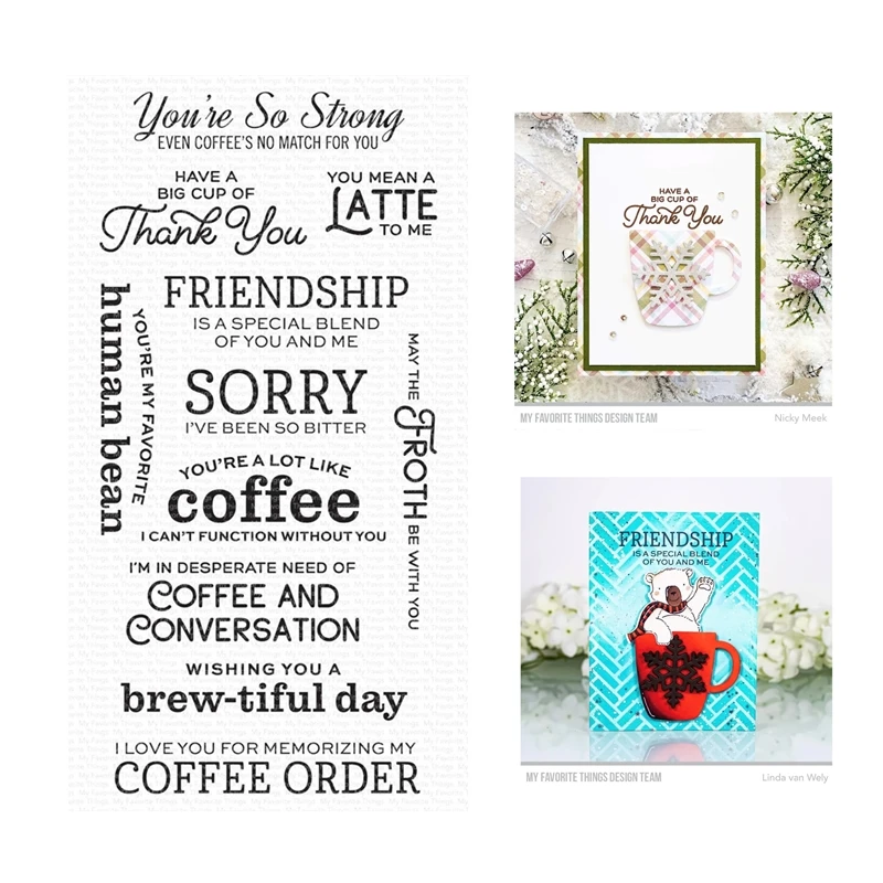 

2022 New Arrival Coffee Talk Christmas Clear Stamps Cutting Dies Scrapbooking for Paper Making Embossing Frames Card Set