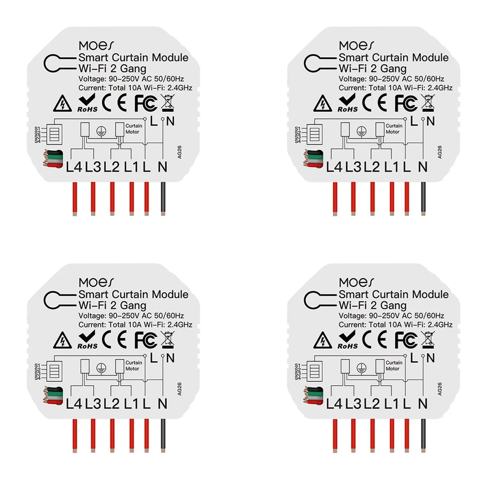 

ГОРЯЧИЙ 4X Tuya Smart WiFi 2-бандовый модуль переключателя жалюзи с двойной шторкой, электродвигатель для рольставней, приложение Smart Life