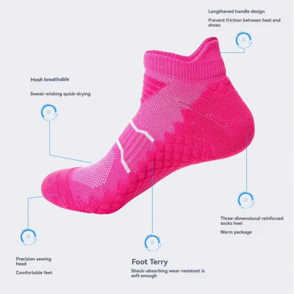 Breathable Running Socks Sweat Absorbing Cushioned Sports Socks Seamless Stitching Elastic Sports Accessories Universal