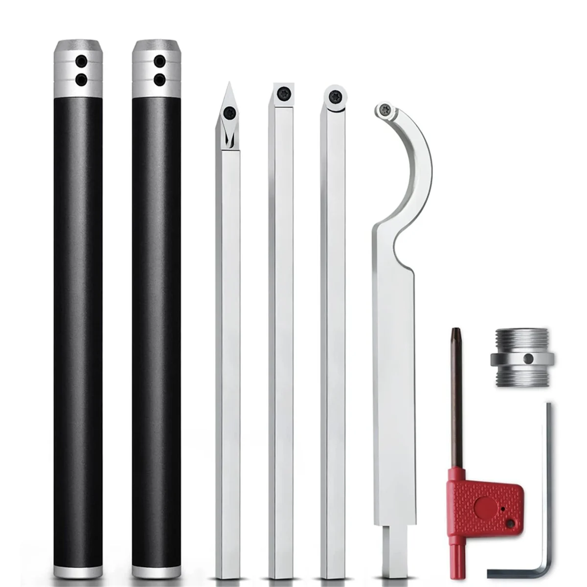 N18R ユニバーサル超硬チップ 6 旋盤ブレード交換可能な木材旋削ツールセット、旋盤旋削ツール旋盤 Woodturning 用、A