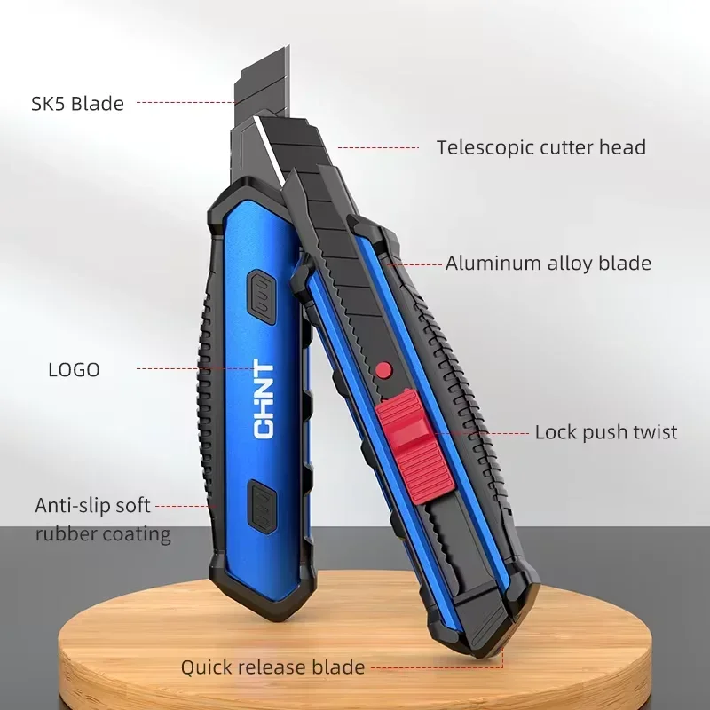 Folding Knife Replaceable Utility Knife for Cable Cartons Carboard Boxes Cutter Handle Knife Blades Outdoor Hand Tool