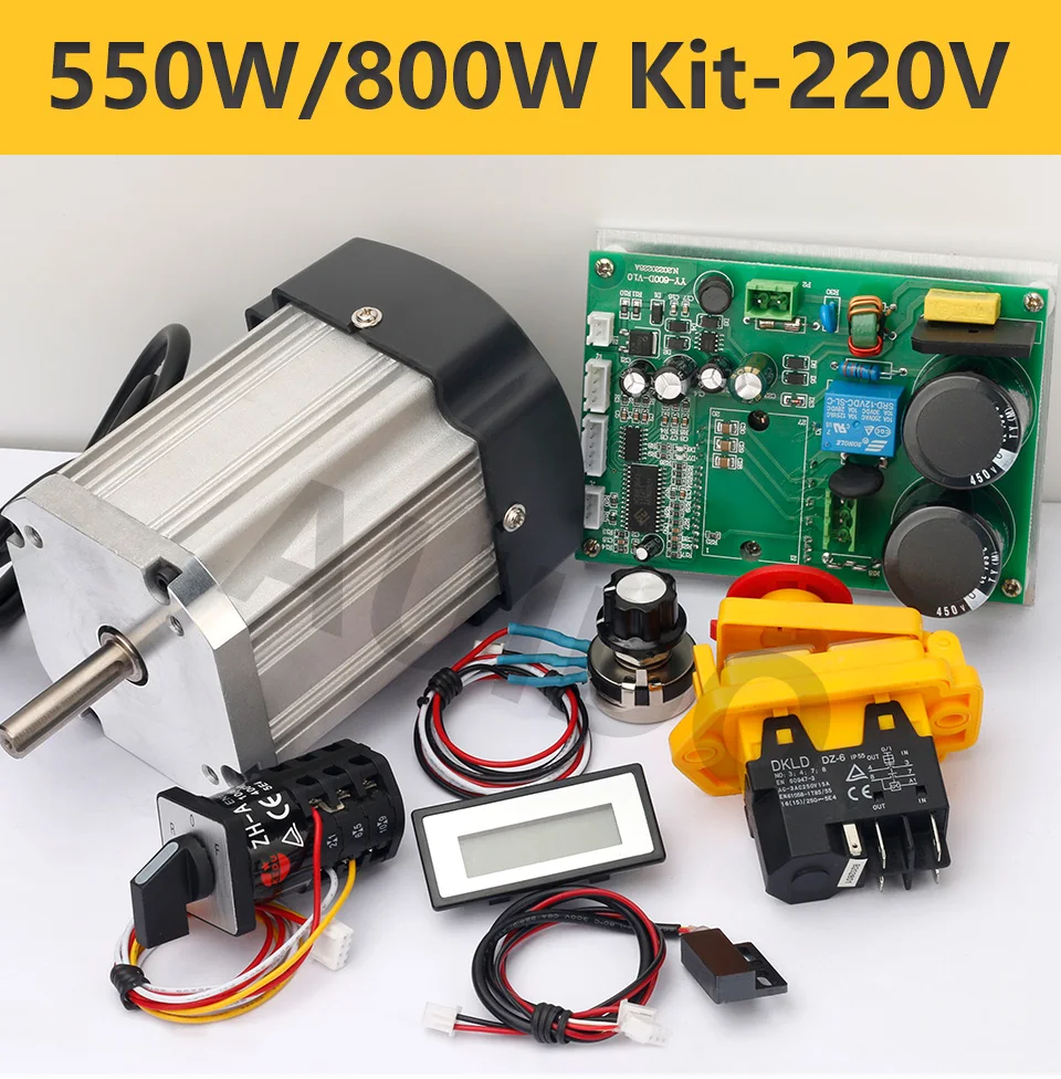Motor sem Escova 220v Cj0618 Display Digital Placa de Controle Principal Torno Power Drive Board Motor Kit 800w 550w dc