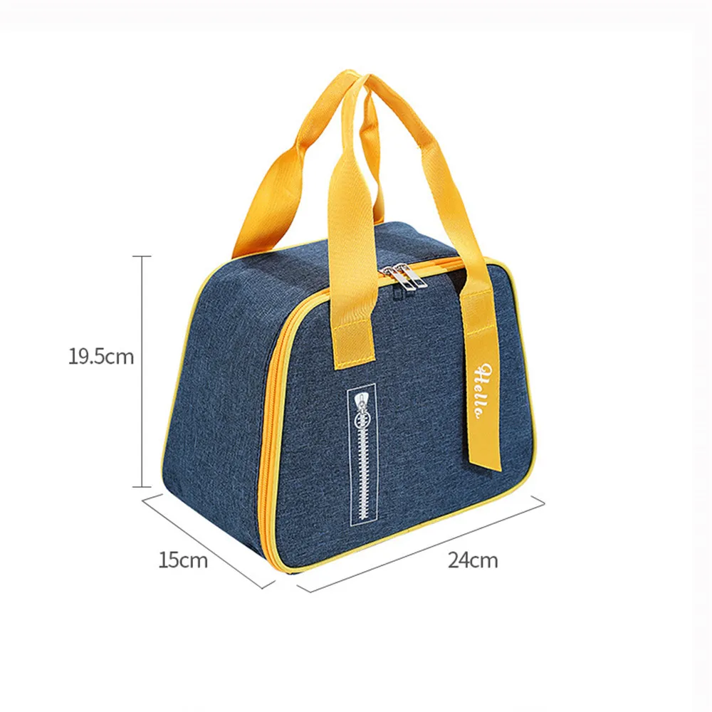 New Portable Lunch Box Large Capacity Cooler Bag Waterproof Oxford Cloth Zipper Thermal Picnic Food Bag For Women Men