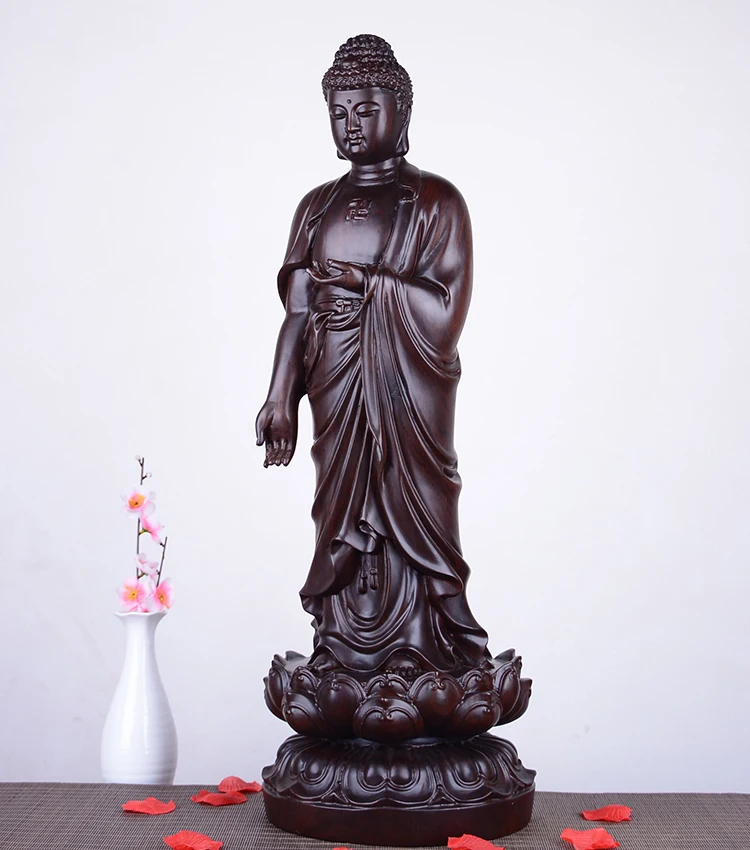 50cm Large high-quality HOME family living Room Shrine Sakyamuni RULAI Tathagata BUDDHA bless Ebony Wood HAND carving art statue