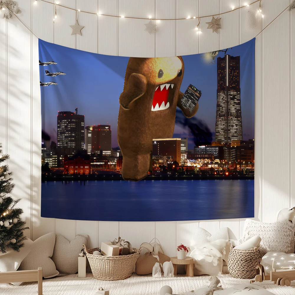 Cartoon Cute Domo flag Decorative Banners Suitable For Outdoor Camping Family Parties And Garden Walls Gift