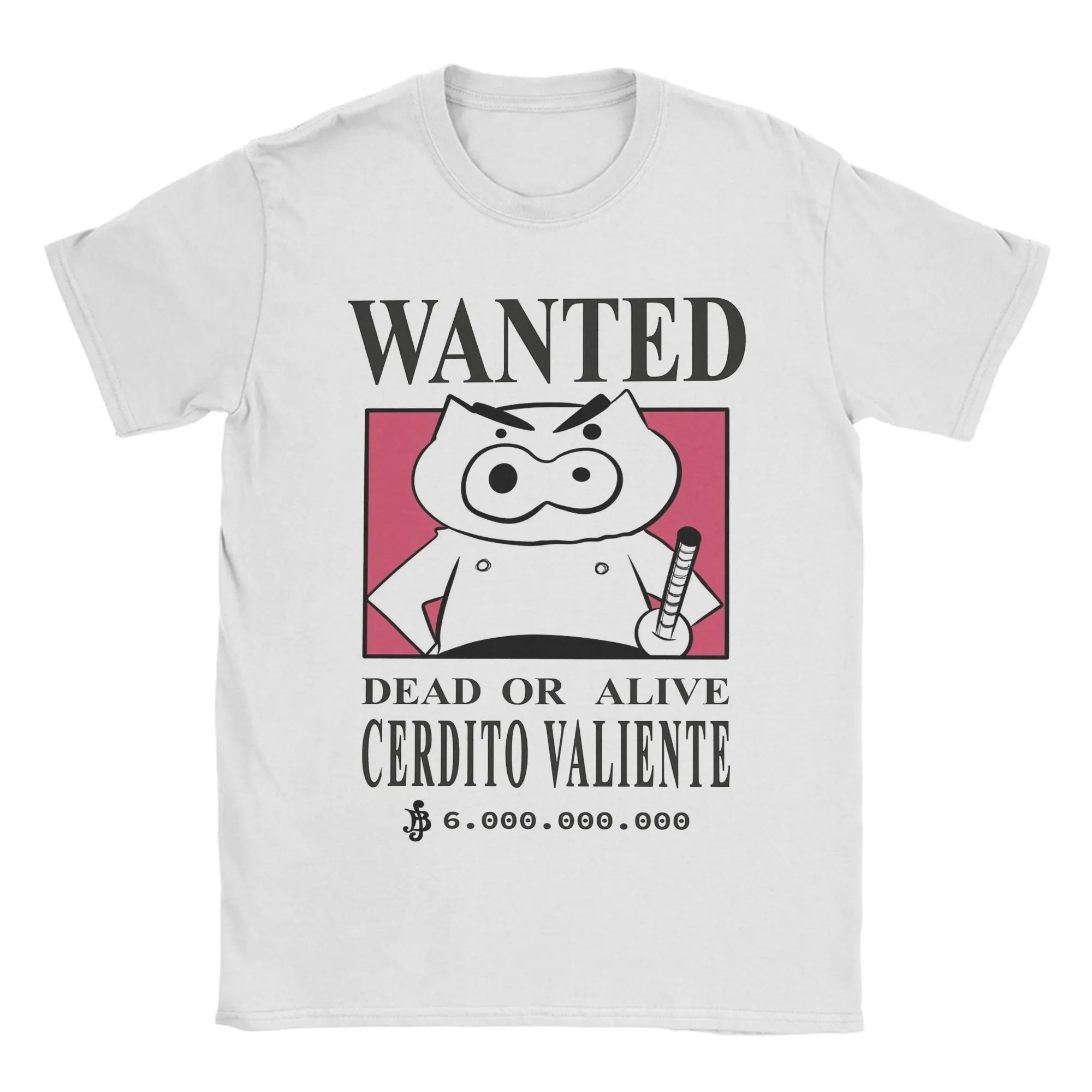 Funny Wanted Brave Pig Crayons Shin-Chans T-Shirt for Men O Neck 100% Cotton T Shirts  Short Sleeve Tee Shirt 6XL Clothes