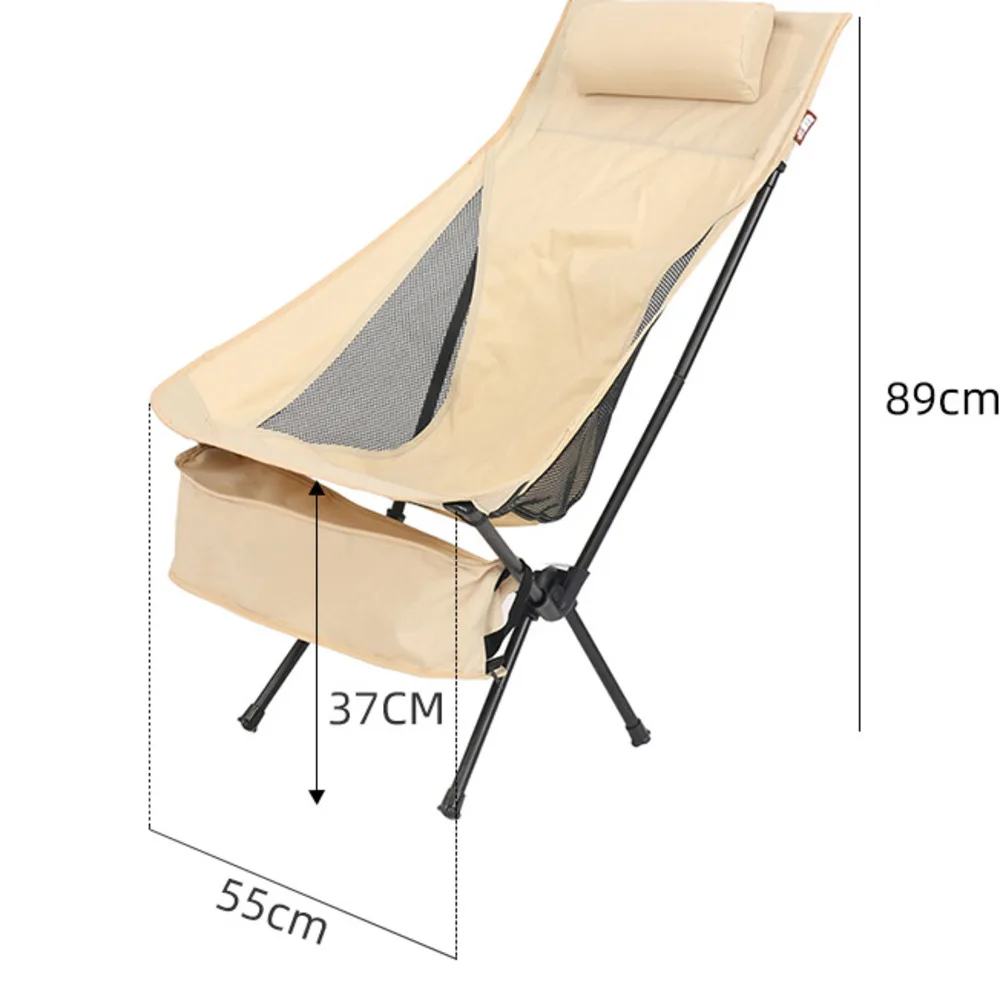 Outdoor Camping Rocking Chair Portable Park Fishing Folding Moon Chair Rocker Chair With Elevated Steel Tube Space Chair