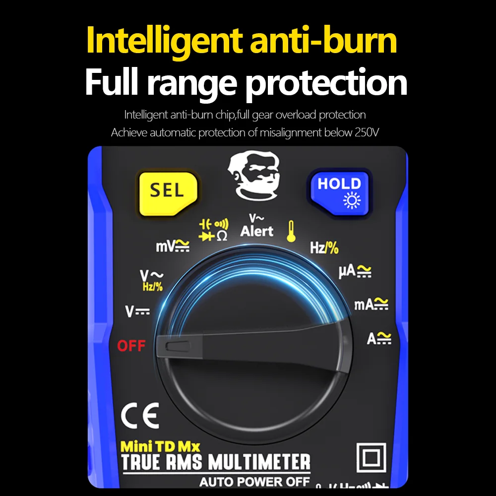 MECHANIC Multímetro Digital Profesional de Alta Precisión True RMS Voltaje CA/CC Capacitancia Resistencia Hz NCV Probador de Corriente Herramienta