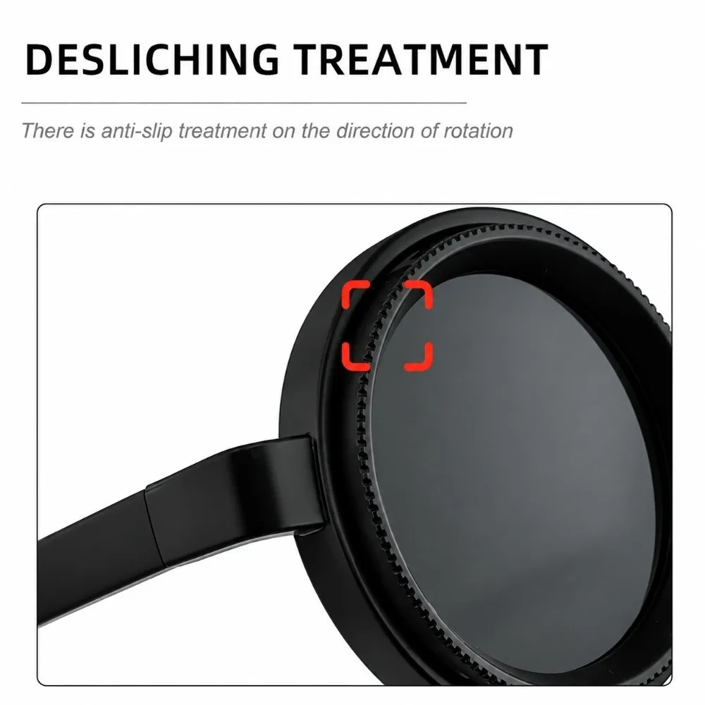 Vintage Polarizing Round Sunglasses Rotatable Lightweight Adjustable Zoom Sunglasses Convenient Versatile Stylish Sunglasses