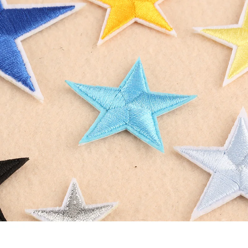 Small Star Military Embroidery Patches for Clothing Iron on Clothes Jeans Applique Clothes Badge Stripe Sticker Iron-on Transfer