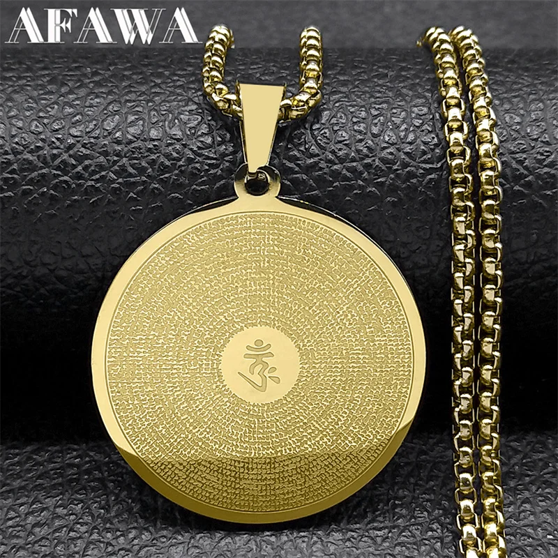 البوذية بوديساتفا شورانجاما تعويذة ميدالية القلائد للرجال النساء الفولاذ المقاوم للصدأ Om التأمل شفاء سلسلة مجوهرات NZZZ553