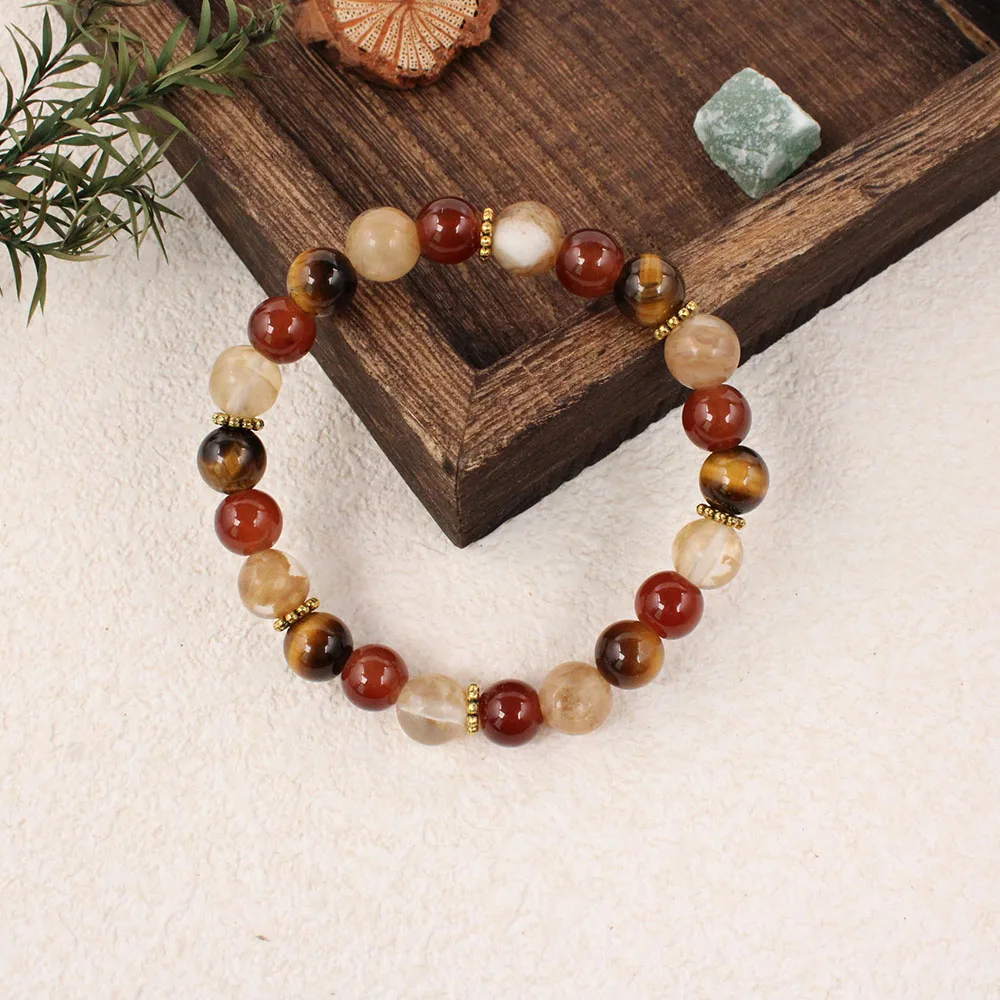 أساور الحجر للنساء حجر عين النمر العقيق الأحمر سيترين سوار للنساء نوفمبر جوهرة الميلاد مجوهرات فنغشوي الموسيقى #6