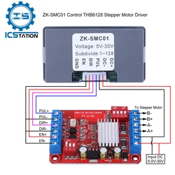 DC 5-30V 42 57 Stepper Motor Driver Controller ZK-SMC01 Forward Reverse Delay Time Angle Speed Adjustable Stepper Motor Control