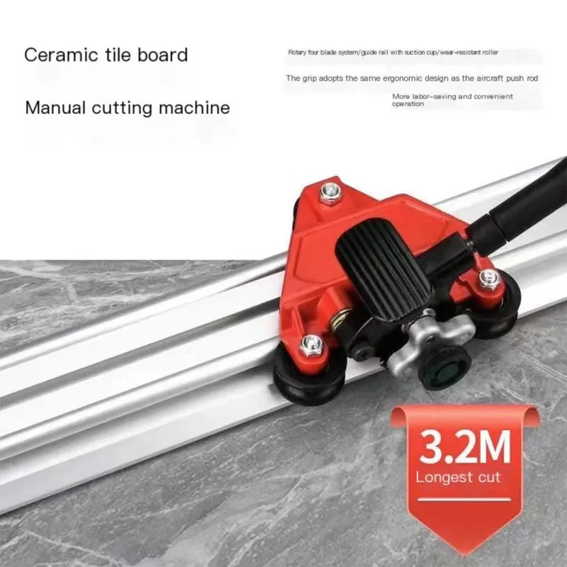 New 230CM Ceramic Tile Cutting Tool Glass Tile Push Knife + Opener Ceramic Vacuum Suction Cup Manual floor Tile Push Knife Ruler