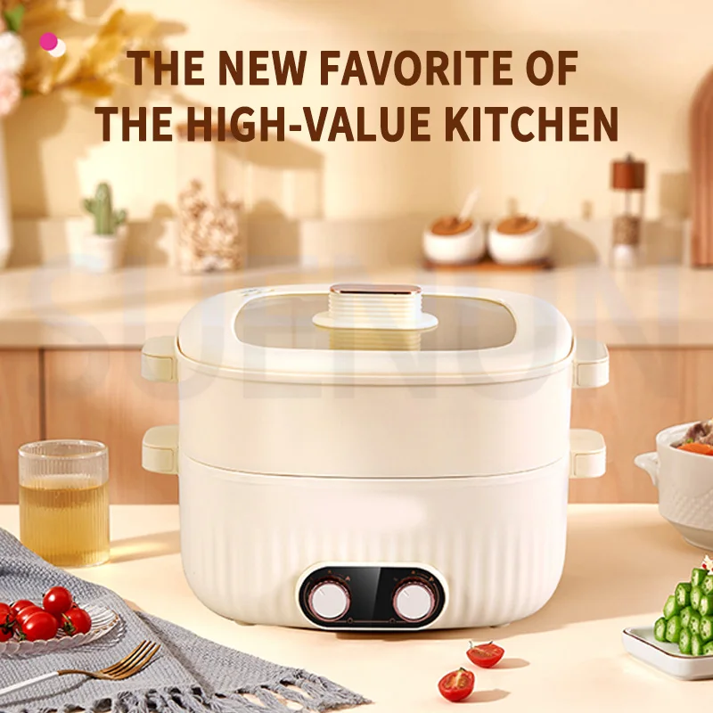 وعاء الطبخ الكهربائي متعدد الوظائف وعاء متكامل أربعة شبكات وعاء الحساء الكهربائي المزدوج التحكم في درجة الحرارة وعاء الغليان الكهربائي